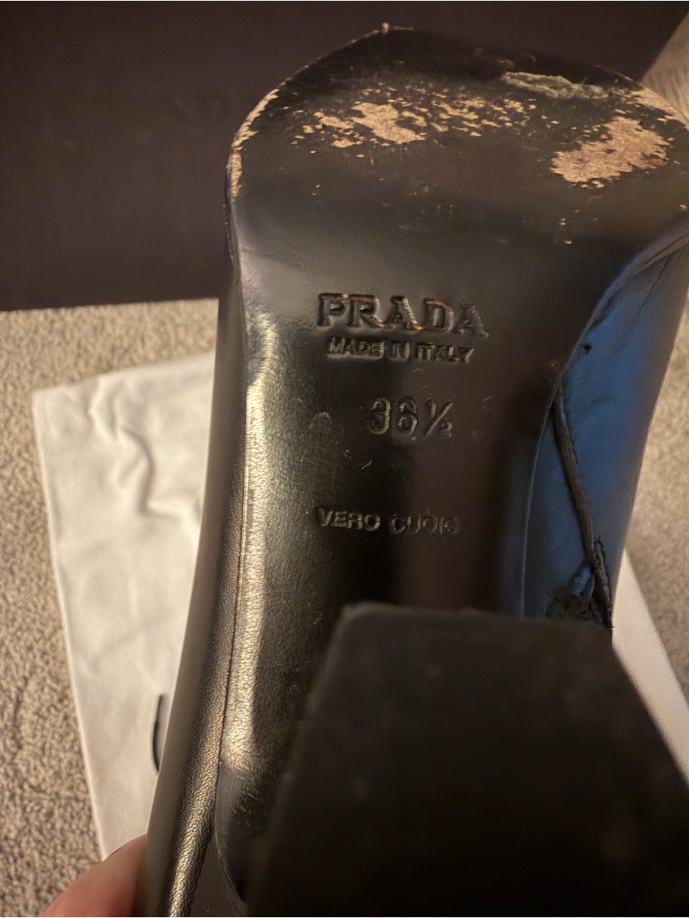 RARE Vintage Y2K Prada Black Leather Lace-Up Mid-Calf Boots Runway ‘01 AWO1 36.5 - Picture 5 of 10
